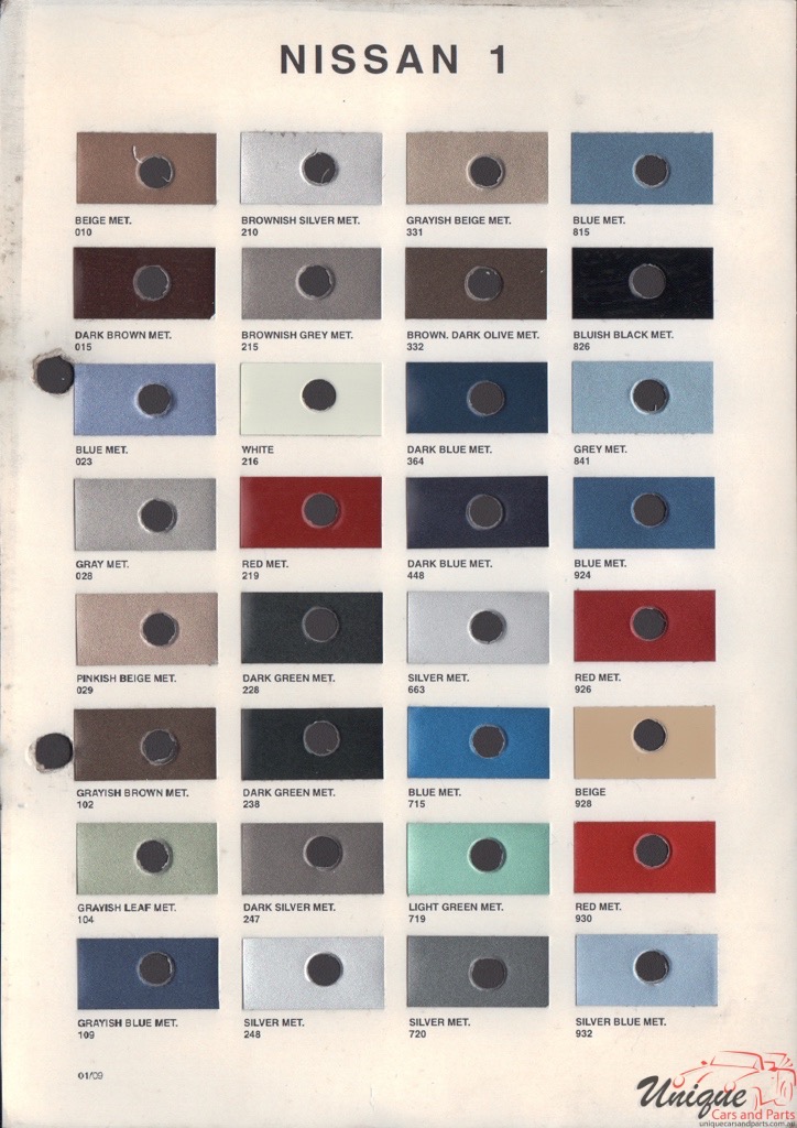 1995-2002 Nissan Paint Charts Octoral 1